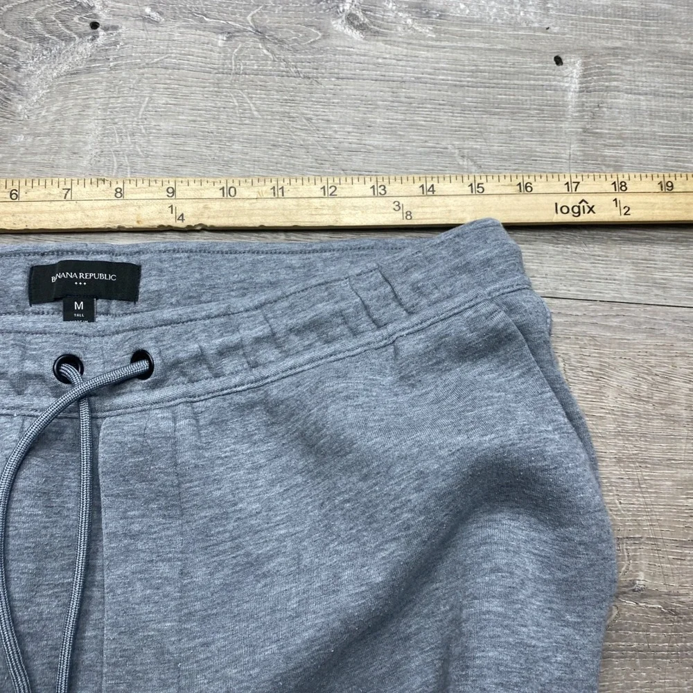 Banana Republic Sweatpants Mens M Tall Gray Fleece Drawstring Joggers Lounge